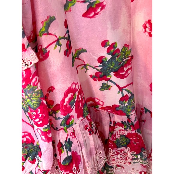 LoveShackFancy Ambrosia Silk Cotton Floral Pink Mini Dress NWT New 0 - Picture 9 of 12